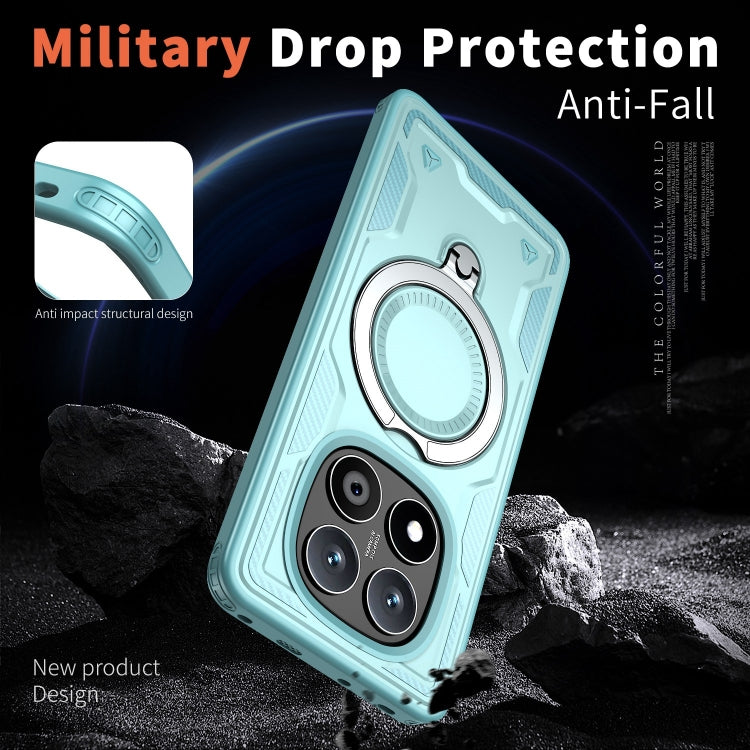 For Redmi Note 14 Pro / 14 Pro+ 5G PC Hybrid TPU Armor MagSafe Ring Holder Phone Case
