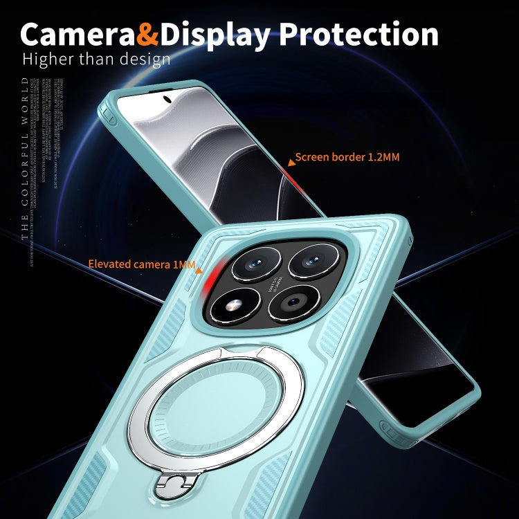For Redmi Note 14 Pro / 14 Pro+ 5G PC Hybrid TPU Armor MagSafe Ring Holder Phone Case