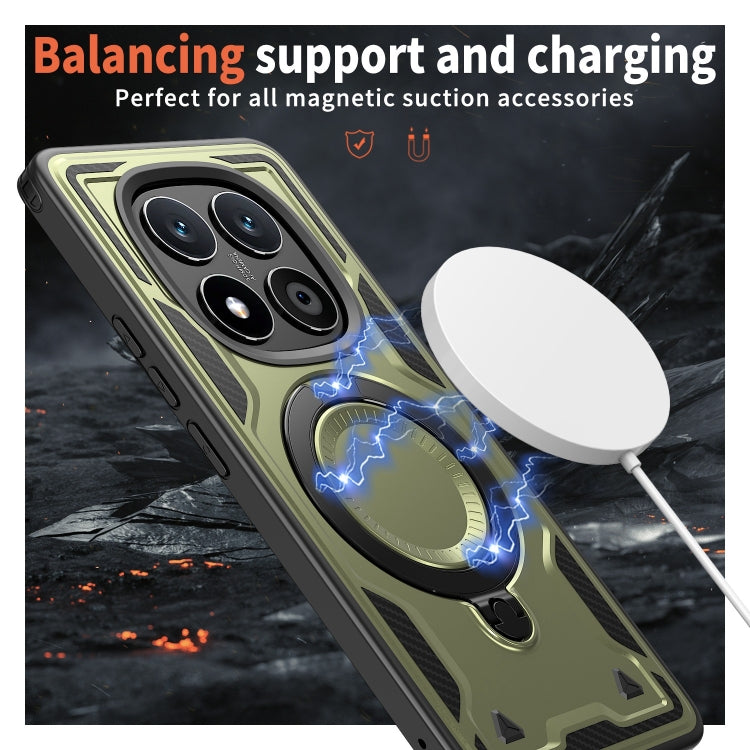 For Redmi Note 14 Pro / 14 Pro+ 5G PC Hybrid TPU Armor MagSafe Ring Holder Phone Case