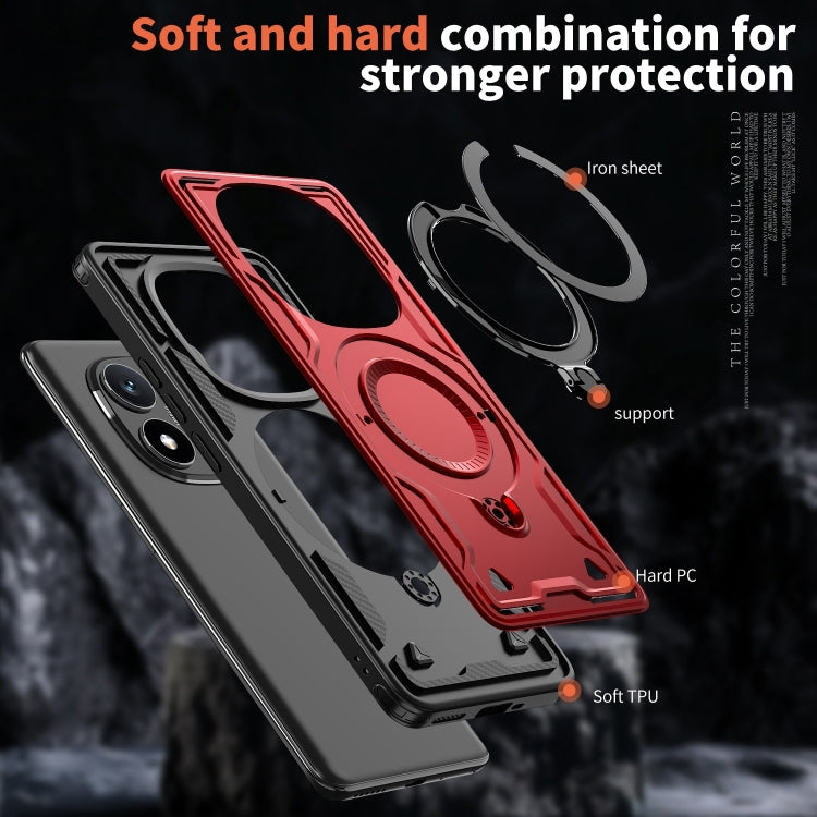For Redmi Note 14 Pro / 14 Pro+ 5G PC Hybrid TPU Armor MagSafe Ring Holder Phone Case