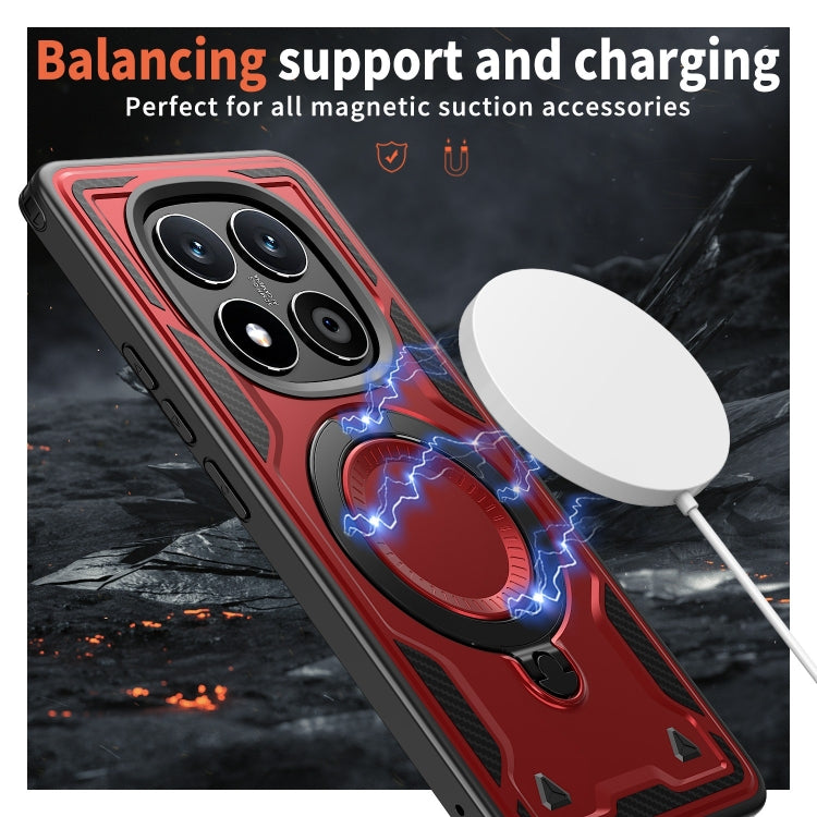 For Redmi Note 14 Pro / 14 Pro+ 5G PC Hybrid TPU Armor MagSafe Ring Holder Phone Case