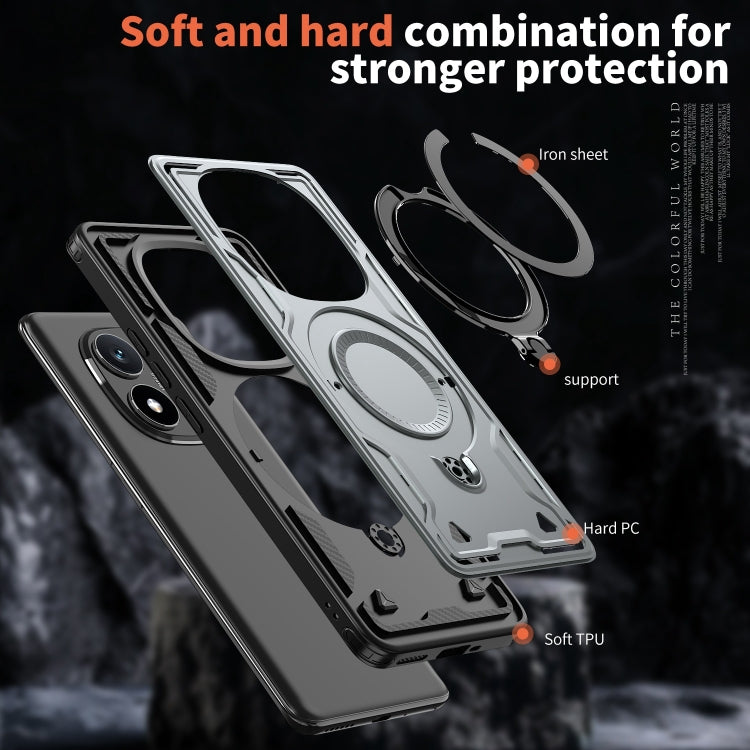 For Redmi Note 14 Pro / 14 Pro+ 5G PC Hybrid TPU Armor MagSafe Ring Holder Phone Case