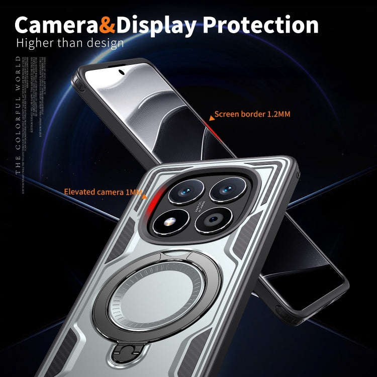 For Redmi Note 14 Pro / 14 Pro+ 5G PC Hybrid TPU Armor MagSafe Ring Holder Phone Case