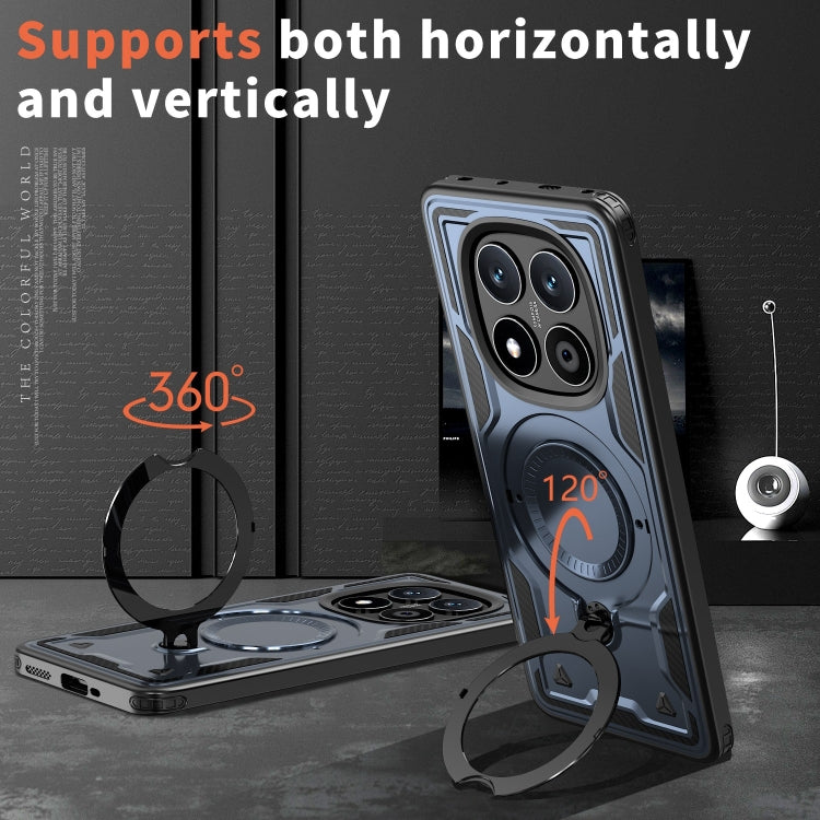 For Redmi Note 14 Pro / 14 Pro+ 5G PC Hybrid TPU Armor MagSafe Ring Holder Phone Case