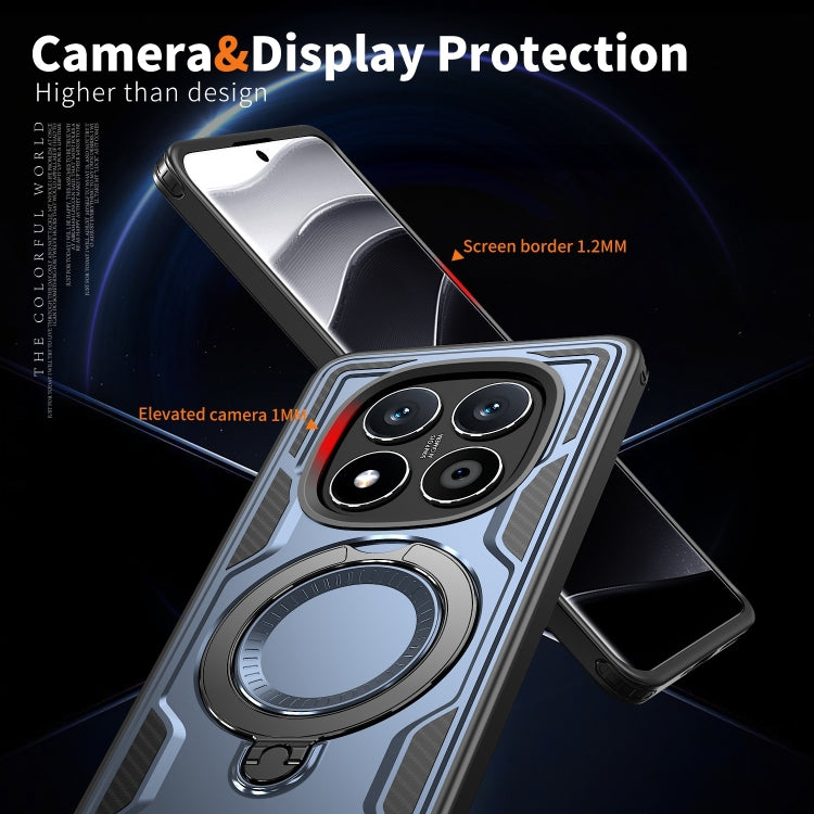 For Redmi Note 14 Pro / 14 Pro+ 5G PC Hybrid TPU Armor MagSafe Ring Holder Phone Case
