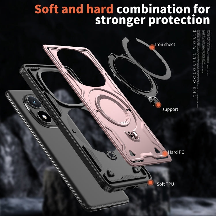 For Redmi Note 14 Pro / 14 Pro+ 5G PC Hybrid TPU Armor MagSafe Ring Holder Phone Case