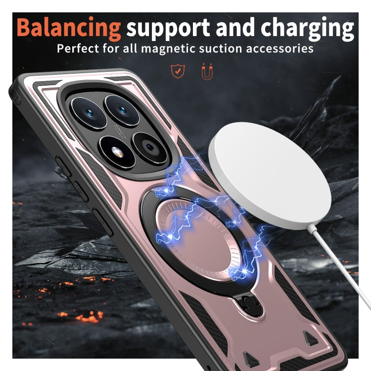 For Redmi Note 14 Pro / 14 Pro+ 5G PC Hybrid TPU Armor MagSafe Ring Holder Phone Case