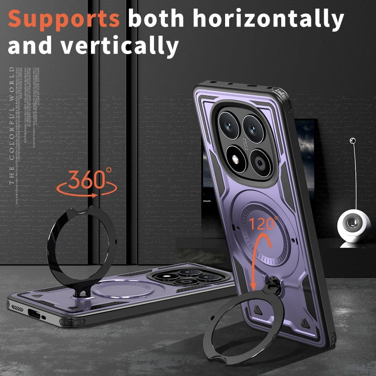 For Redmi Note 14 Pro / 14 Pro+ 5G PC Hybrid TPU Armor MagSafe Ring Holder Phone Case