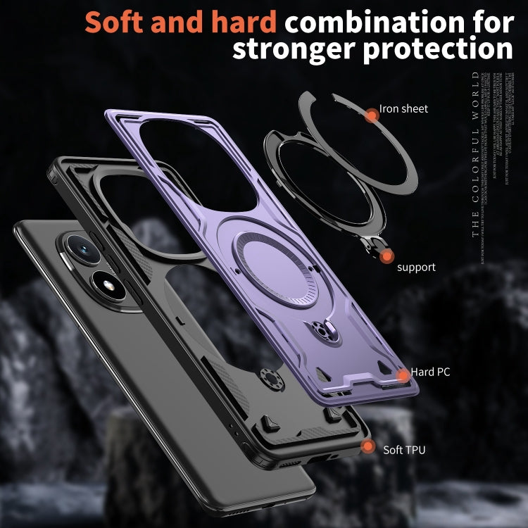 For Redmi Note 14 Pro / 14 Pro+ 5G PC Hybrid TPU Armor MagSafe Ring Holder Phone Case