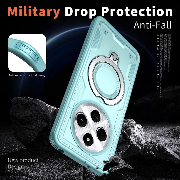 For Redmi 14C 4G / 5G / 14R 5G PC Hybrid TPU Armor MagSafe Ring Holder Phone Case