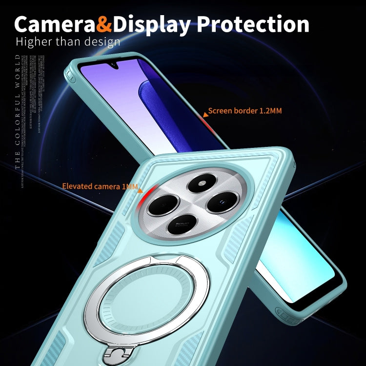 For Redmi 14C 4G / 5G / 14R 5G PC Hybrid TPU Armor MagSafe Ring Holder Phone Case
