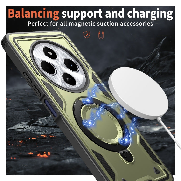 For Redmi 14C 4G / 5G / 14R 5G PC Hybrid TPU Armor MagSafe Ring Holder Phone Case