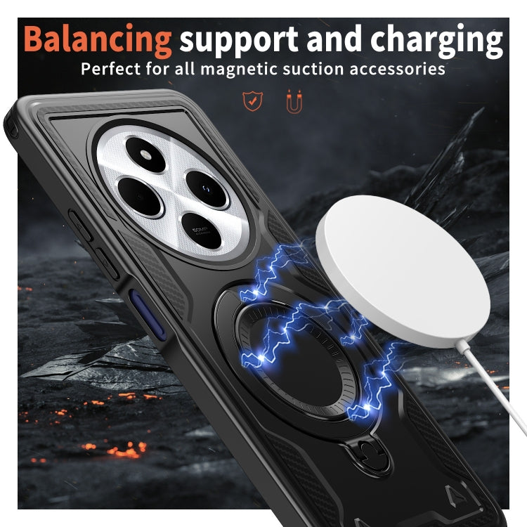 For Redmi 14C 4G / 5G / 14R 5G PC Hybrid TPU Armor MagSafe Ring Holder Phone Case