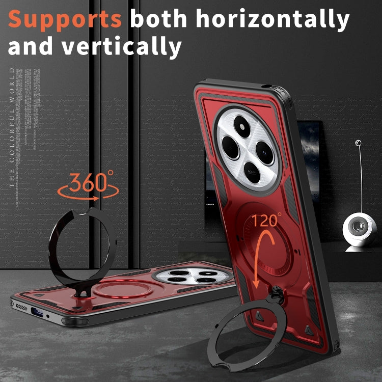For Redmi 14C 4G / 5G / 14R 5G PC Hybrid TPU Armor MagSafe Ring Holder Phone Case