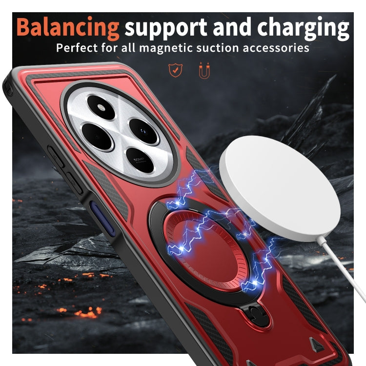 For Redmi 14C 4G / 5G / 14R 5G PC Hybrid TPU Armor MagSafe Ring Holder Phone Case
