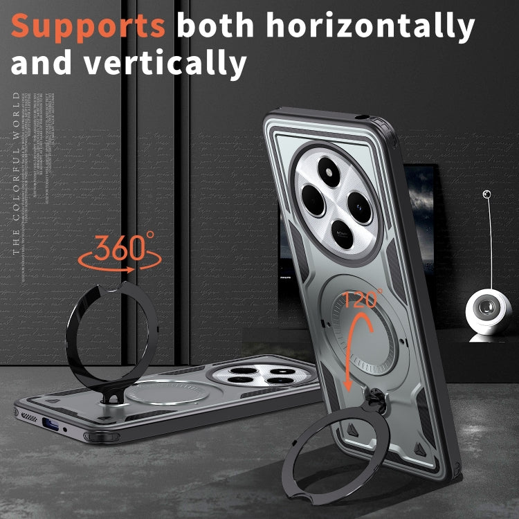 For Redmi 14C 4G / 5G / 14R 5G PC Hybrid TPU Armor MagSafe Ring Holder Phone Case