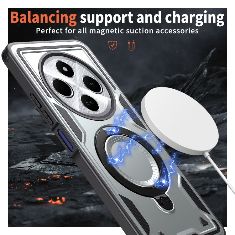 For Redmi 14C 4G / 5G / 14R 5G PC Hybrid TPU Armor MagSafe Ring Holder Phone Case