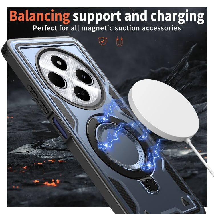For Redmi 14C 4G / 5G / 14R 5G PC Hybrid TPU Armor MagSafe Ring Holder Phone Case