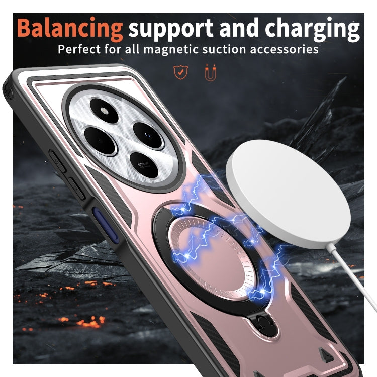 For Redmi 14C 4G / 5G / 14R 5G PC Hybrid TPU Armor MagSafe Ring Holder Phone Case