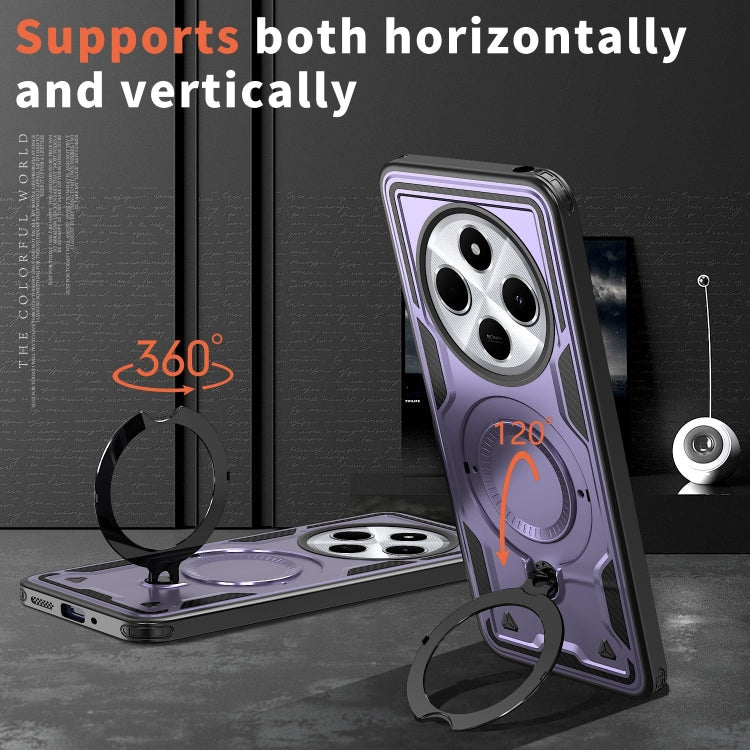 For Redmi 14C 4G / 5G / 14R 5G PC Hybrid TPU Armor MagSafe Ring Holder Phone Case