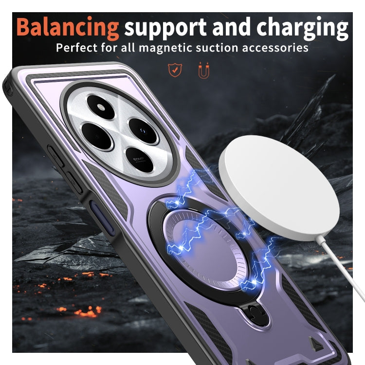 For Redmi 14C 4G / 5G / 14R 5G PC Hybrid TPU Armor MagSafe Ring Holder Phone Case