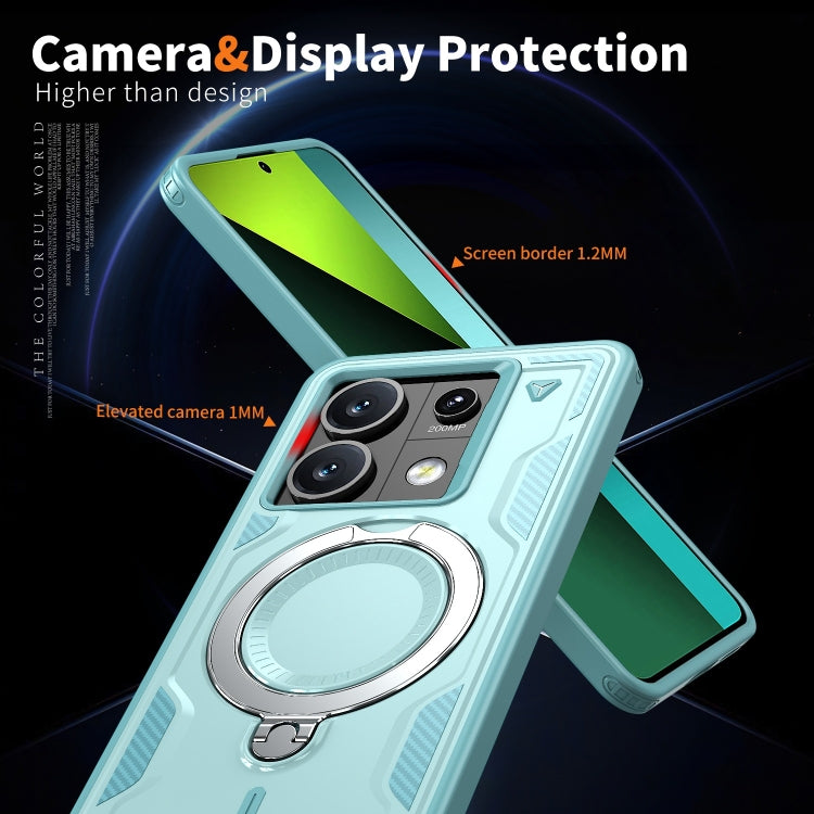 For Redmi Note 13 5G PC Hybrid TPU Armor MagSafe Ring Holder Phone Case