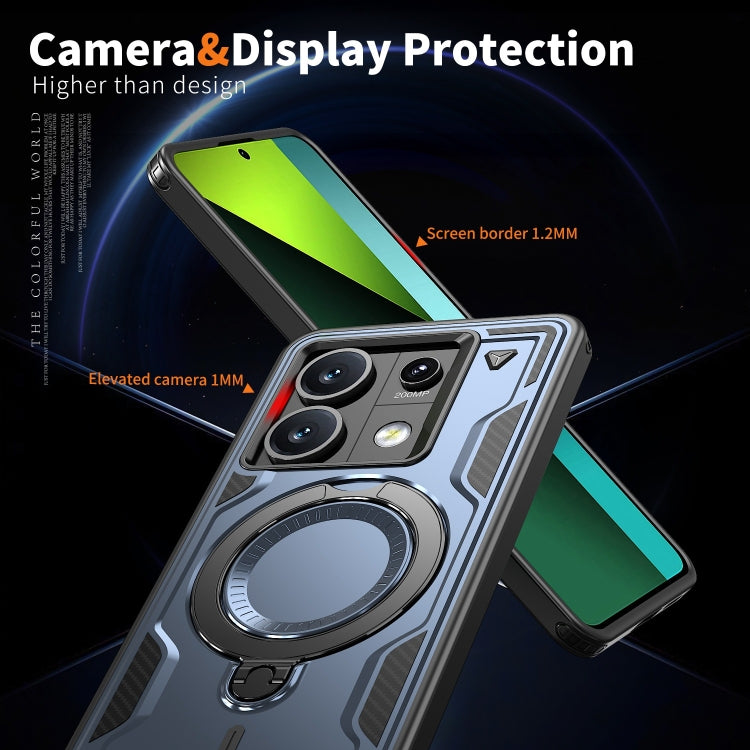 For Redmi Note 13 5G PC Hybrid TPU Armor MagSafe Ring Holder Phone Case