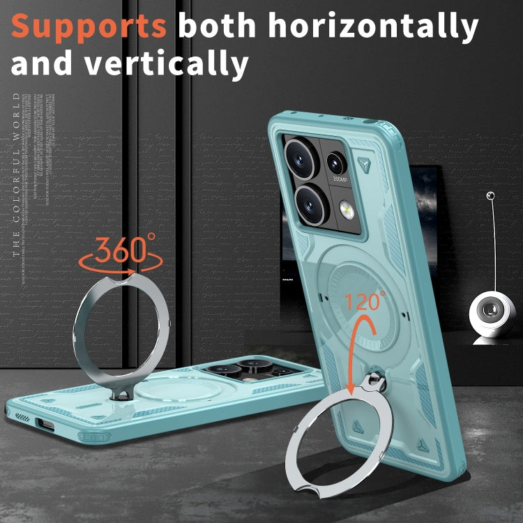 For Redmi Note 13 Pro 5G PC Hybrid TPU Armor MagSafe Ring Holder Phone Case