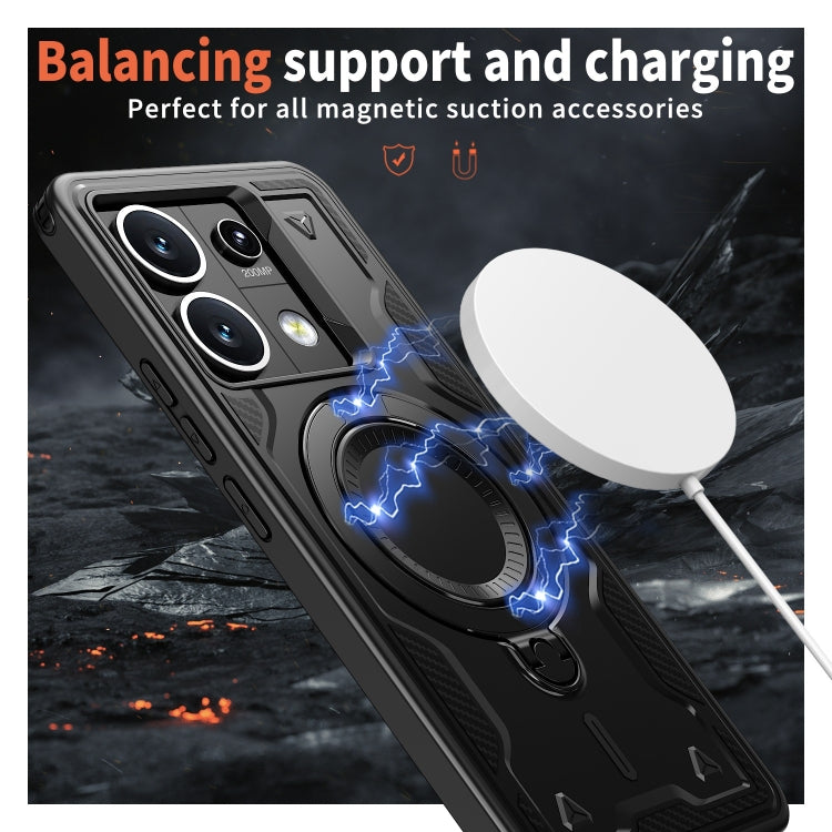 For Redmi Note 13 Pro 5G PC Hybrid TPU Armor MagSafe Ring Holder Phone Case
