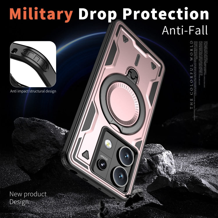 For Redmi Note 13 Pro 5G PC Hybrid TPU Armor MagSafe Ring Holder Phone Case