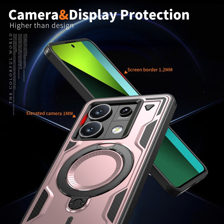 For Redmi Note 13 Pro 5G PC Hybrid TPU Armor MagSafe Ring Holder Phone Case