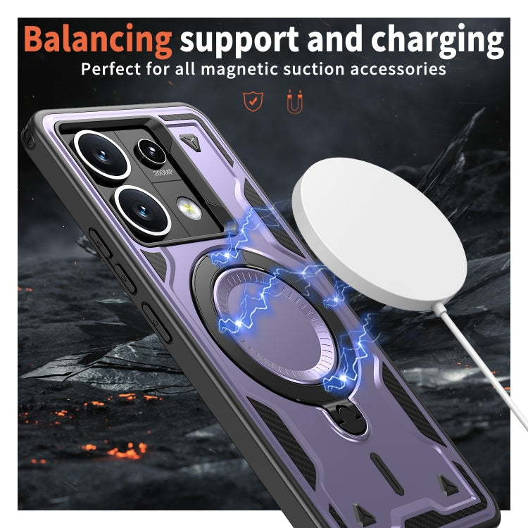 For Redmi Note 13 Pro 5G PC Hybrid TPU Armor MagSafe Ring Holder Phone Case