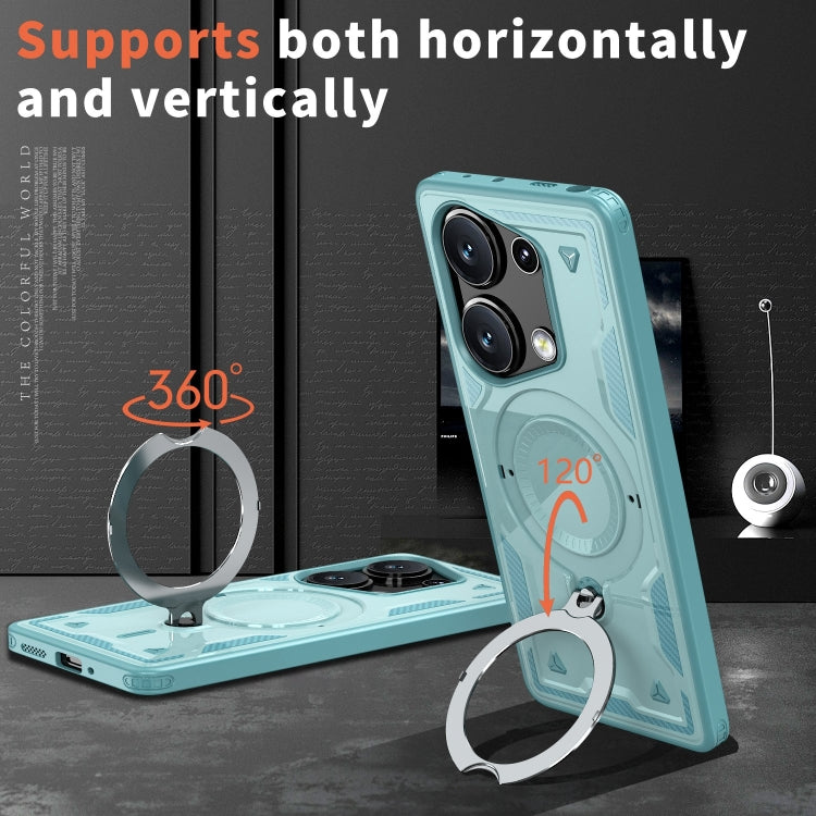 For Redmi Note 13 Pro 4G PC Hybrid TPU Armor MagSafe Ring Holder Phone Case