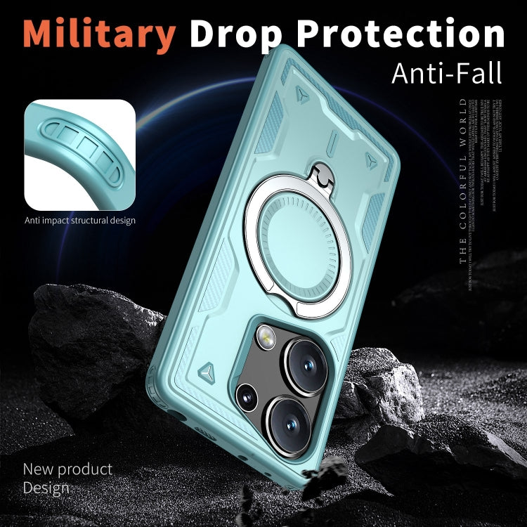 For Redmi Note 13 Pro 4G PC Hybrid TPU Armor MagSafe Ring Holder Phone Case