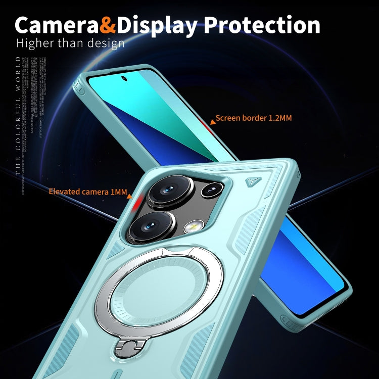 For Redmi Note 13 Pro 4G PC Hybrid TPU Armor MagSafe Ring Holder Phone Case