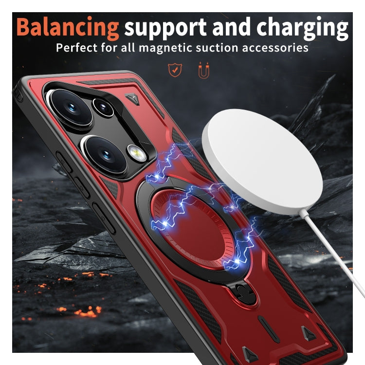 For Redmi Note 13 Pro 4G PC Hybrid TPU Armor MagSafe Ring Holder Phone Case