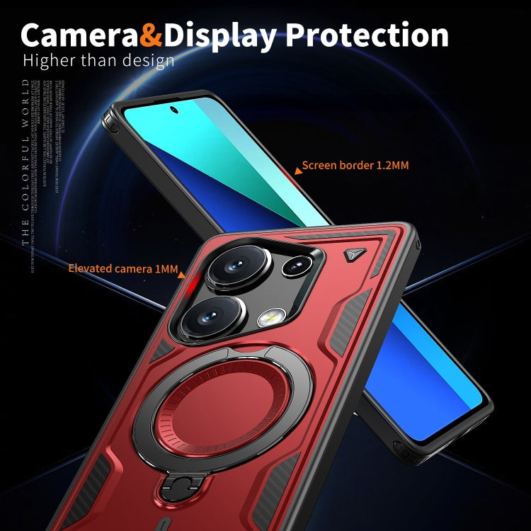 For Redmi Note 13 Pro 4G PC Hybrid TPU Armor MagSafe Ring Holder Phone Case