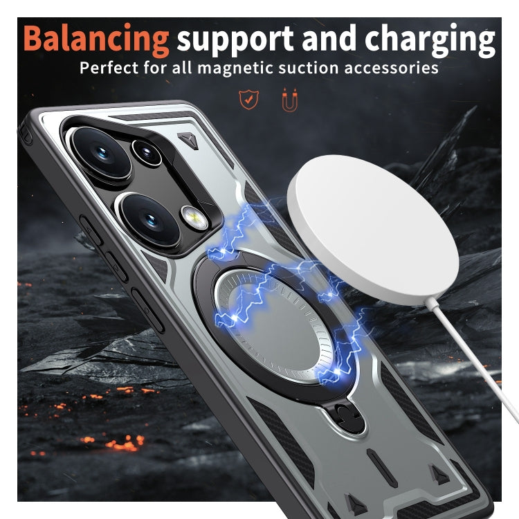 For Redmi Note 13 Pro 4G PC Hybrid TPU Armor MagSafe Ring Holder Phone Case