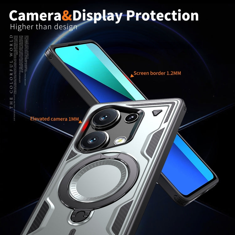 For Redmi Note 13 Pro 4G PC Hybrid TPU Armor MagSafe Ring Holder Phone Case