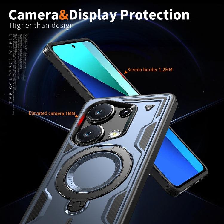 For Redmi Note 13 Pro 4G PC Hybrid TPU Armor MagSafe Ring Holder Phone Case
