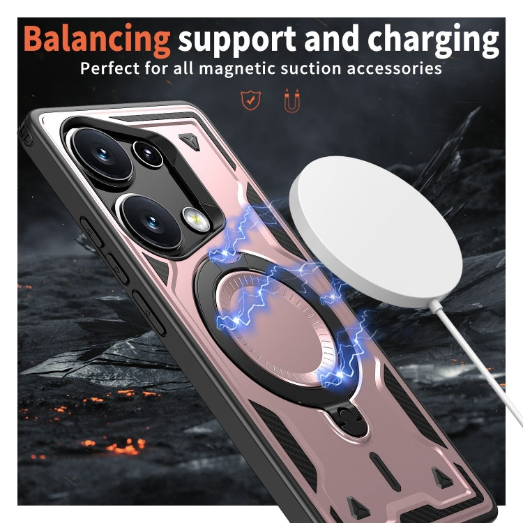 For Redmi Note 13 Pro 4G PC Hybrid TPU Armor MagSafe Ring Holder Phone Case