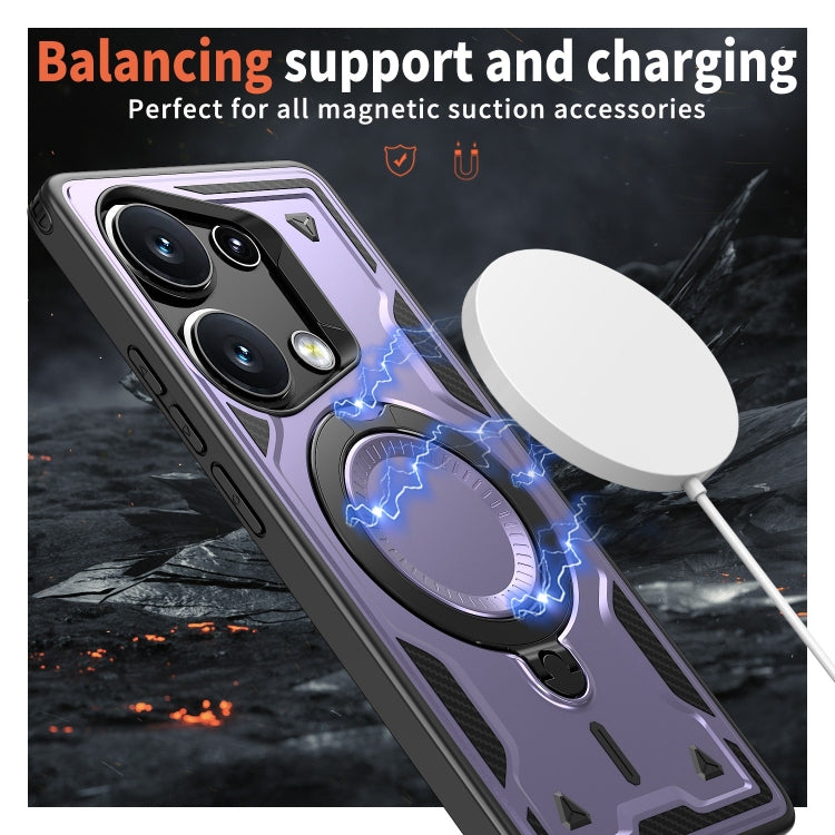 For Redmi Note 13 Pro 4G PC Hybrid TPU Armor MagSafe Ring Holder Phone Case