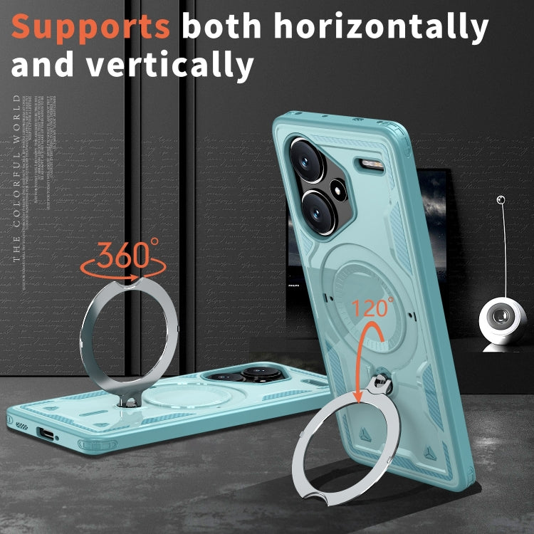 For Redmi Note 13 Pro+ PC Hybrid TPU Armor MagSafe Ring Holder Phone Case