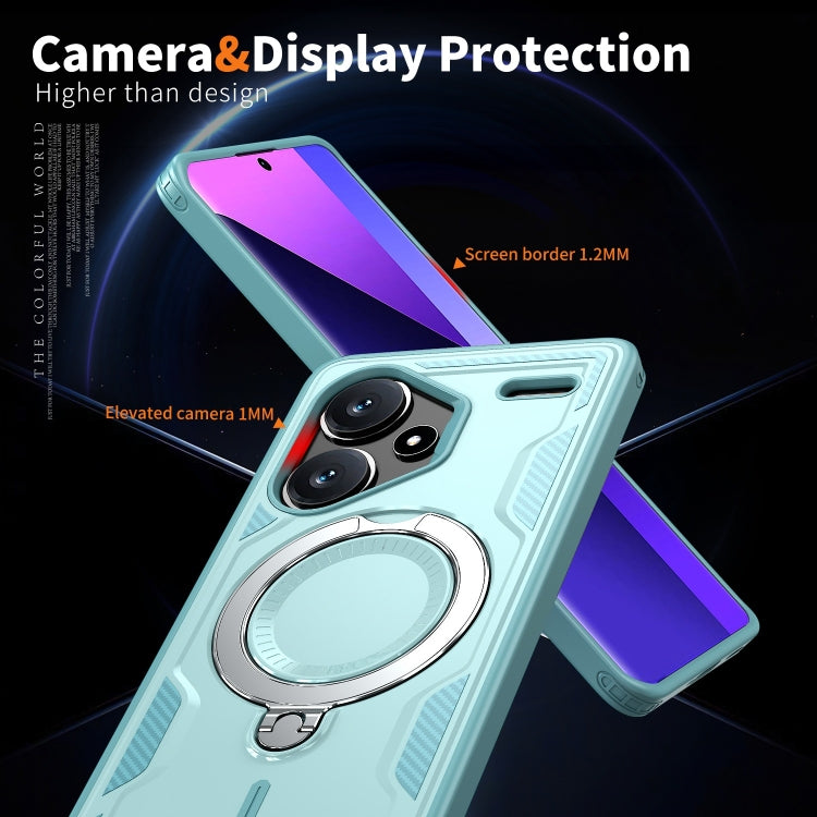 For Redmi Note 13 Pro+ PC Hybrid TPU Armor MagSafe Ring Holder Phone Case