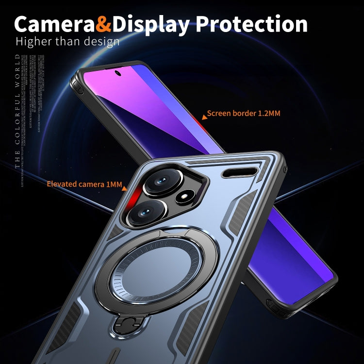 For Redmi Note 13 Pro+ PC Hybrid TPU Armor MagSafe Ring Holder Phone Case