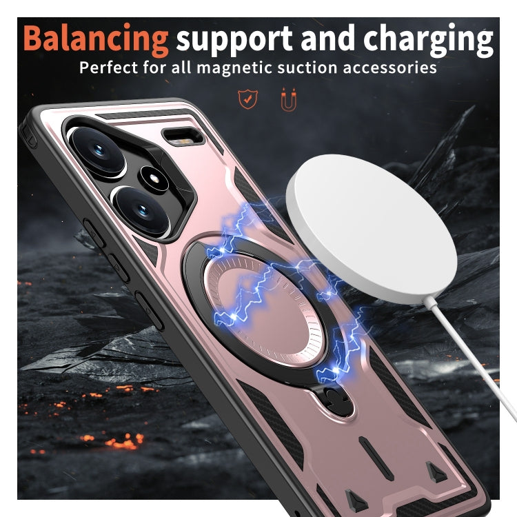 For Redmi Note 13 Pro+ PC Hybrid TPU Armor MagSafe Ring Holder Phone Case