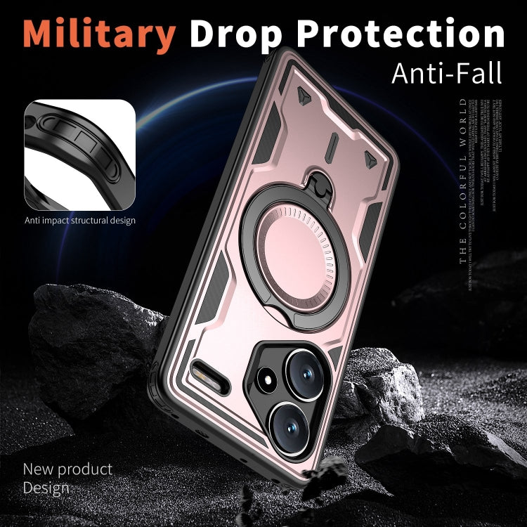 For Redmi Note 13 Pro+ PC Hybrid TPU Armor MagSafe Ring Holder Phone Case