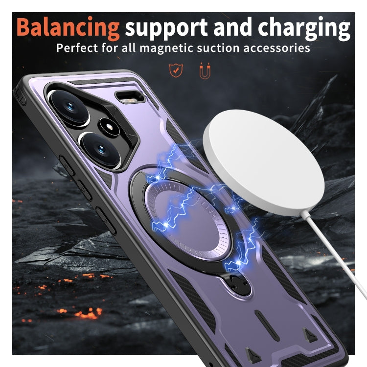 For Redmi Note 13 Pro+ PC Hybrid TPU Armor MagSafe Ring Holder Phone Case