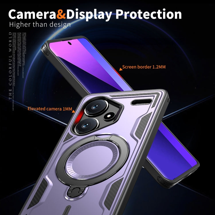 For Redmi Note 13 Pro+ PC Hybrid TPU Armor MagSafe Ring Holder Phone Case