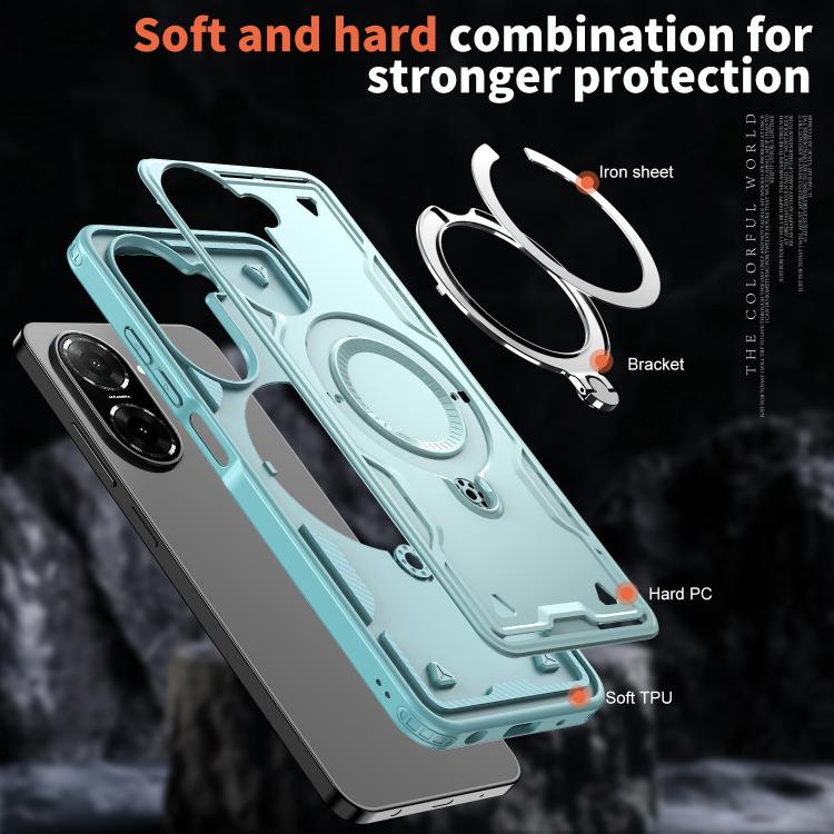 For Redmi A5 4G 171.7mm / Poco C71 PC Hybrid TPU Armor MagSafe Ring Holder Phone Case